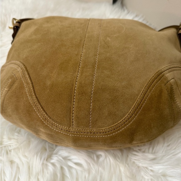 Vintage COACH Soho Hobo Suede Leather Shoulder Tan Suede 8A16 - Picture 4 of 12